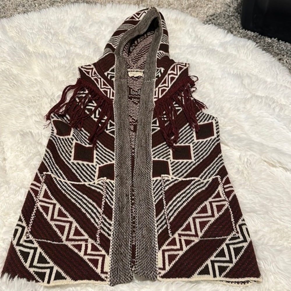 Blu Pepper Girls Hooded Sweater Shawl Vest - Size L